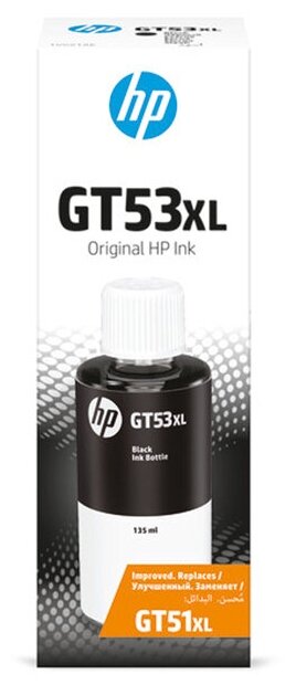 Чернила HP GT53XL (1VV21AE), черный, оригинальные для Smart Tank 500/515/530/615, Ink Tank 115/315/410/415