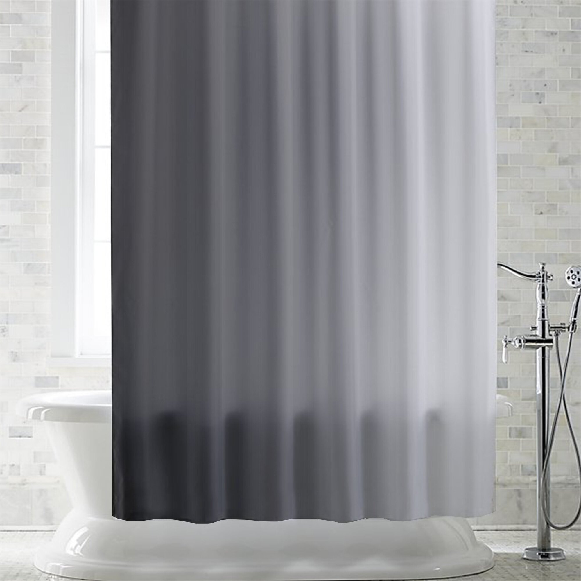 Штора для ванной Primanova DR-40002 SHARM цвет серый, размер 180х200, ткань полиэстер