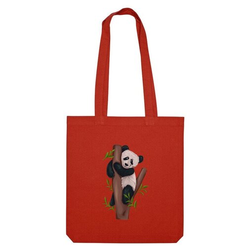 Сумка шоппер Us Basic, красный сумка панда на дереве зеленый