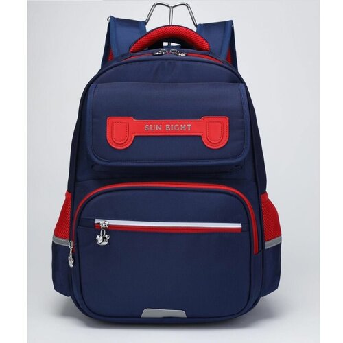 Рюкзак школьный SE-90057, темно-синий/красный, 15