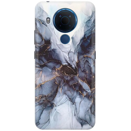 фото Cиликоновый чехол на nokia 5.4 / нокиа 5.4 с принтом "черно-белый мрамор" gosso