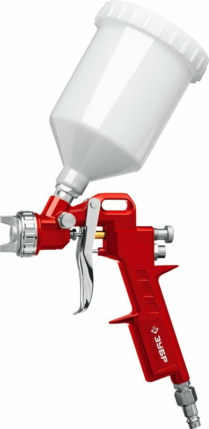 фото Краскопульт пневматический c верхним бачком 600 мл 1.2-1.8 мм Зубр 06458