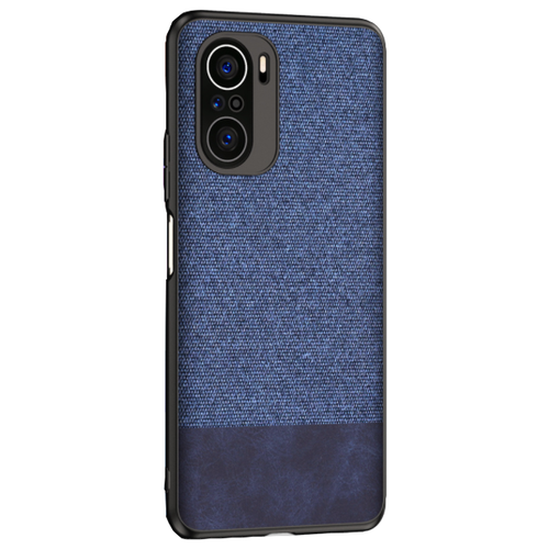 фото Крышка-накладка mypadsиз качественного силикона с текстурным покрытием для xiaomi redmi k40 / xiaomi redmi k40 pro / xiaomi poco f3 / xiaomi mi 11i синяя