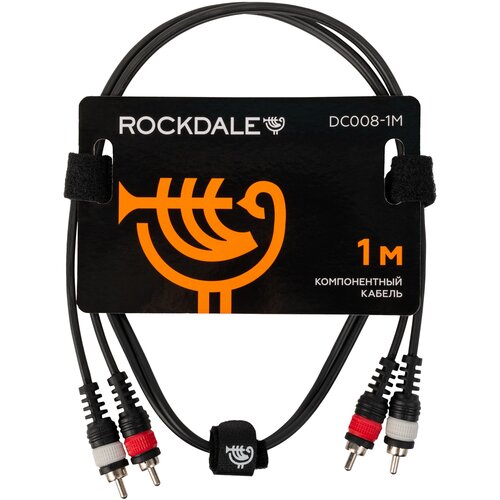 ROCKDALE DC008-1M компонентный кабель с разъемами 2 RCA Male - 2 RCA Male (тюльпаны), 1 метр rockdale dc005 5m компонентный кабель 5 метров разъемы 2 mono jack male 2 rca male тюльпаны