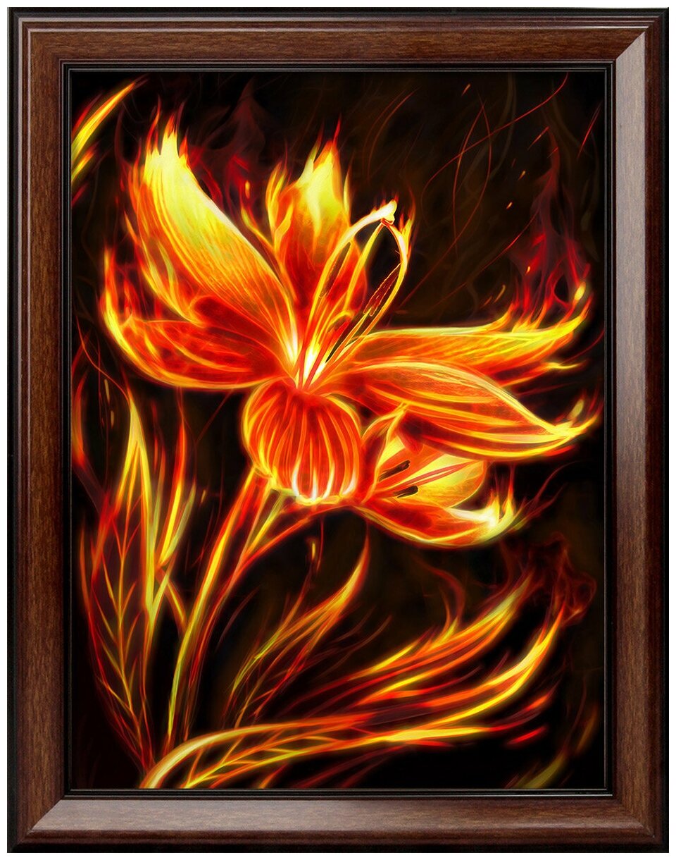 Алмазная вышивка "Огненный цветок" 30x40 АЖ-1852