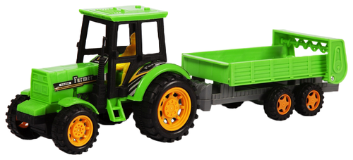 Трактор Handers с прицепом: животные на ферме (HAC1608-118), 31.5 см, зеленый
