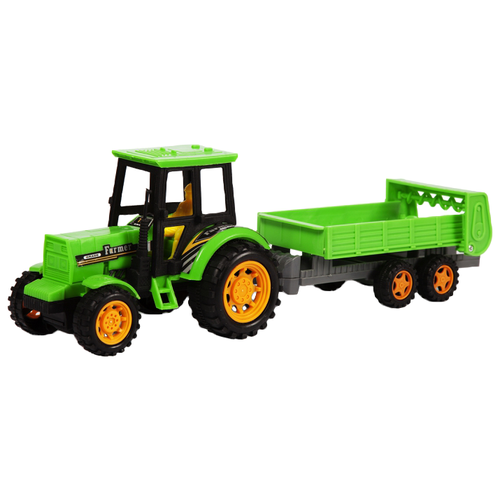 Трактор Handers с прицепом: животные на ферме (HAC1608-118), 31.5 см, зеленый с прицепом
