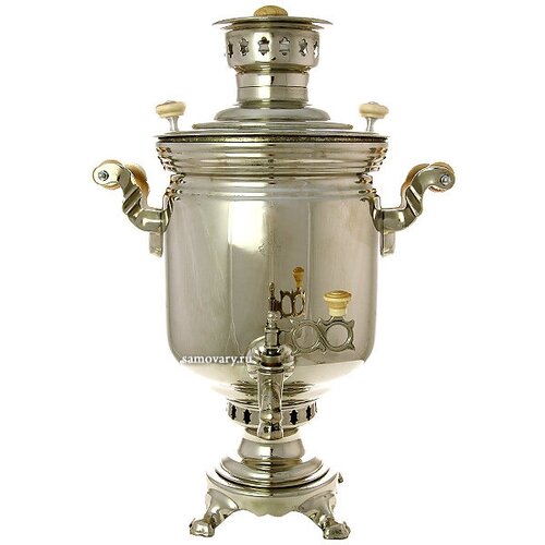 Жаровой самовар на дровах 2,5 литра никелированный 