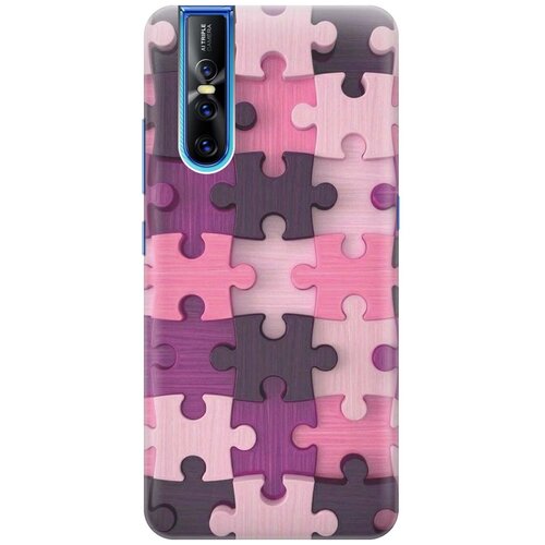фото Cиликоновый чехол на vivo v15 pro / виво в15 про с принтом "сиреневый паззл" gosso