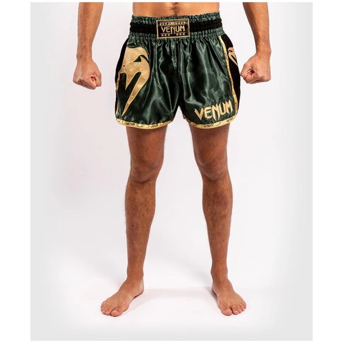 фото Шорты мужские муай-тай venum giant camo muay thai shorts - khaki/gold цвет хаки размер l