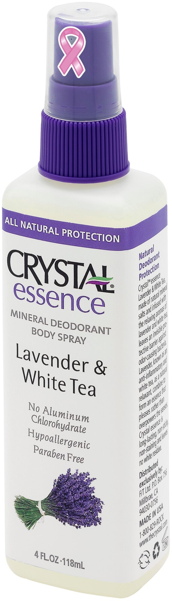 Натуральный дезодорант-спрей Crystal Essence с ароматом лаванды/белого чая