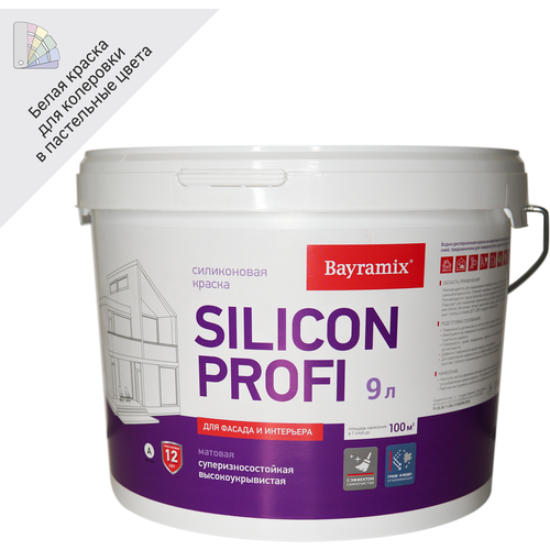 Краска фасадная Bayramix Silicon Profi база А 9 л краска фасадная текс профи матовая прозрачная база d 9 л