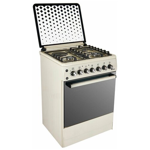 Плита газоэлектрическая IDEAL L405 ГК молочный 31 60 см беж чугун розжиг подсв таймер стеклкр гриль полный гк 2404000₽