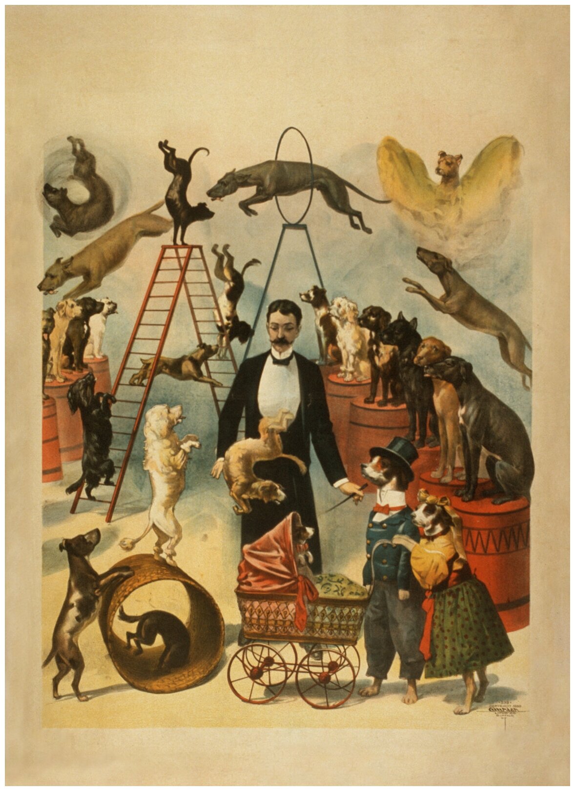 Постер / Плакат / Картина на холсте Дрессировщик собак