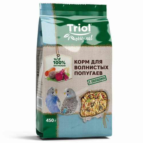 Корм для волнистых попугаев с овощами TRiOL original 450г (10 шт) корм triol original просо для птиц 450г 18 шт