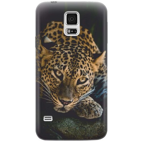 фото Cиликоновый чехол на samsung galaxy s5 / самсунг с5 с принтом "загадочный леопард" gosso