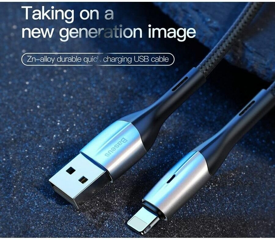 Кабель Baseus (CALSP-B01) USB/Lightning 1m (Black) - фото №7