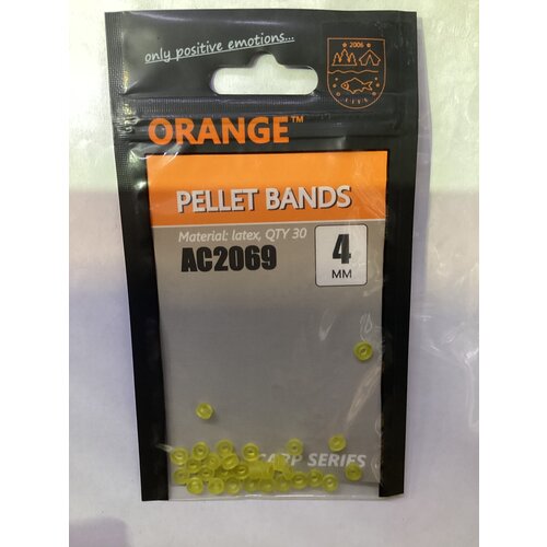 Резинка для пеллетса из латекса 4 мм Orange (Орандж) - Pellet Bands, 30 шт