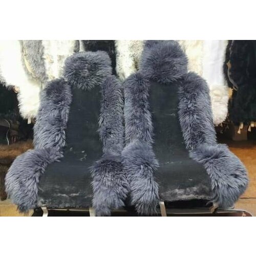 Комбинированные меховые накидки серые 8900₽