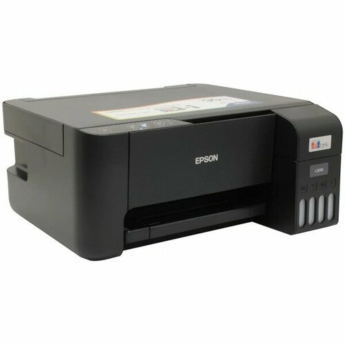 МФУ струйный Epson L3210, принтер/сканер/копир, (А4, ч. б 10 стр/мин/цв. 5стр/мин, 5760х1440 dpi, СНПЧ, USB черный)