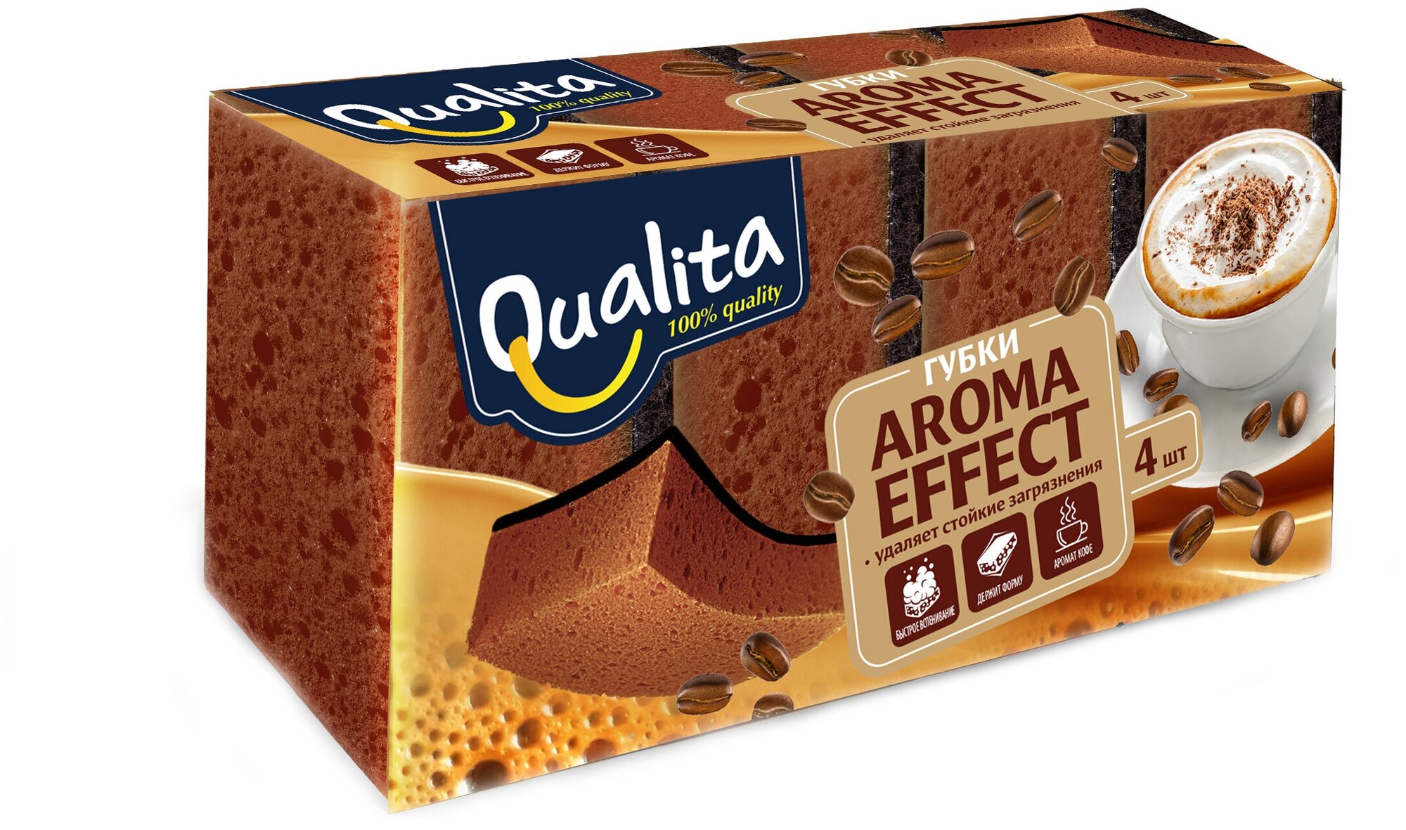 Губки кухонные Qualita Aroma Effect 4 шт