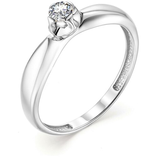 фото Алькор кольцо с 1 бриллиантом из белого золота 13171-200, размер 16.5