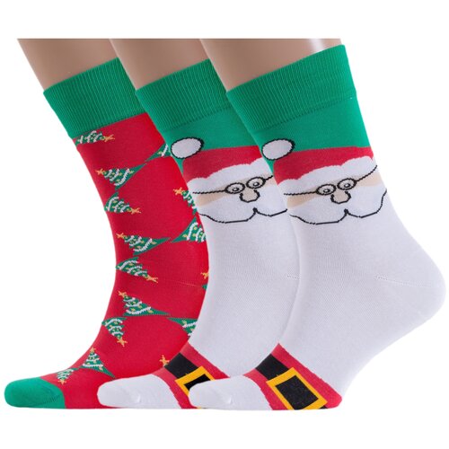 фото Комплект из 3 пар мужских носков lorenzline микс 3, размер 27