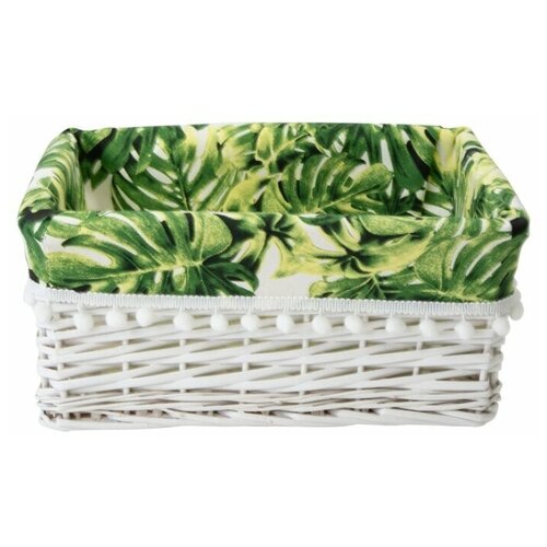 фото Корзина стеллажная "tropics", д340 ш250 в150, белый natural house
