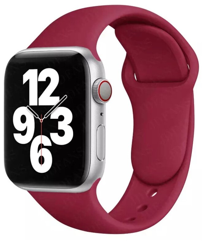 Силиконовый ремешок для Apple Watch 38/40/41 mm, темно-красный, размер s/m