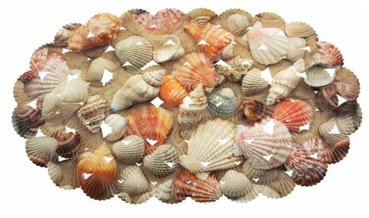 фото SPA-коврик для ванны на присосках Доляна «Ракушки», 35×65 см