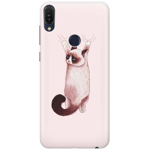 фото Cиликоновый чехол на asus zenfone max (m1) zb555kl / асус зенфон макс м1 с принтом "недовольный кот" gosso