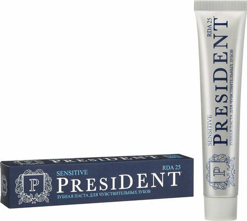 Зубная паста, President, Sensitive 25 Rda, 75 г