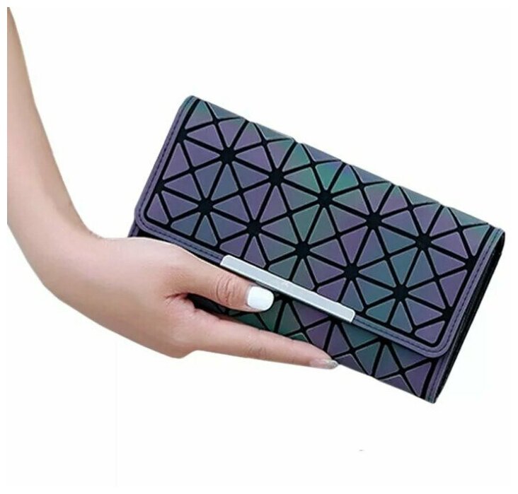 фото Кошелек клатч Хамелеон, голографический светоотражающий