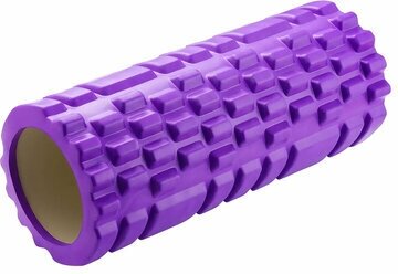 Ролик массажный для йоги и фитнеса 33х14 см EVA фиолетовый с выступами DASWERK 680023