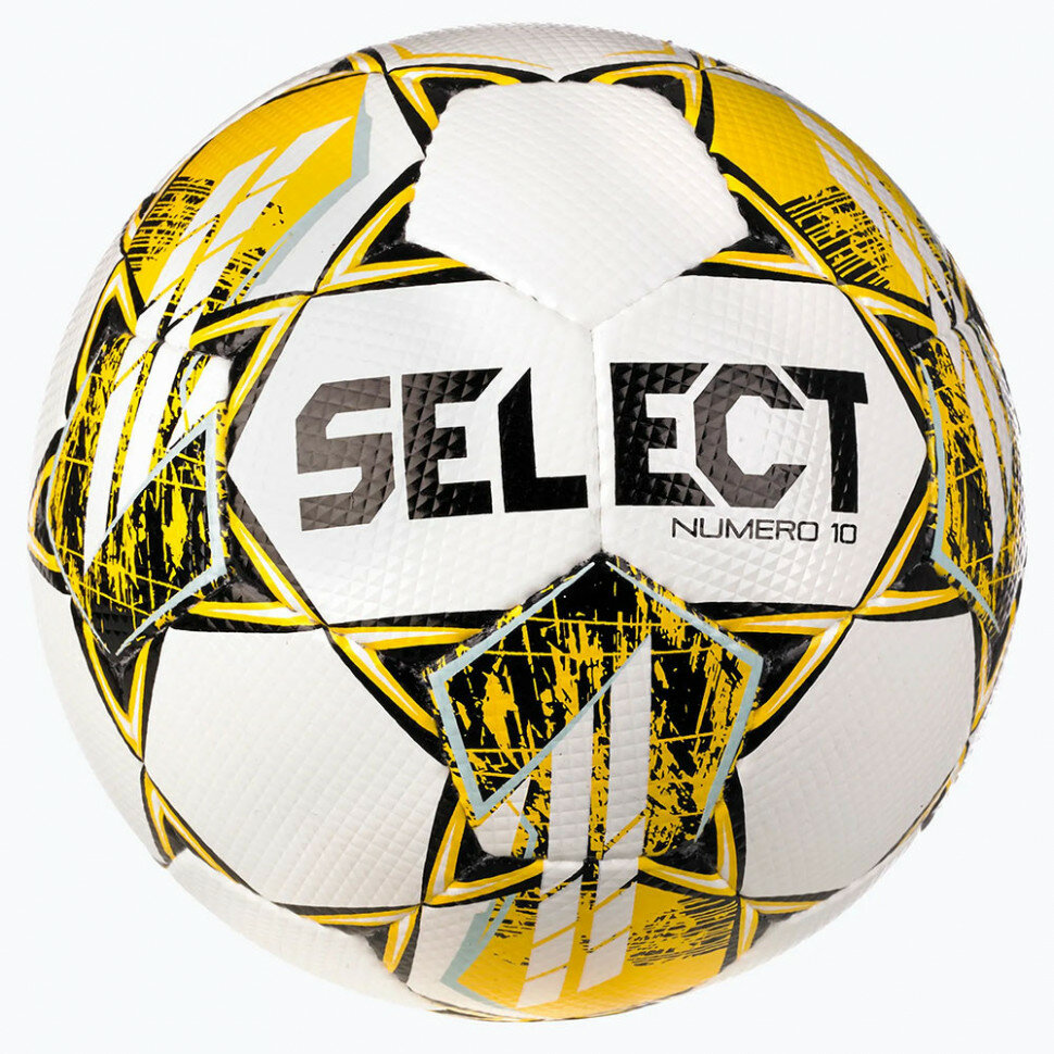 Мяч футбольный SELECT Numero 10 V23, 0574060005, р.4, 32п, ПУ, руч. сш, бело-желтый