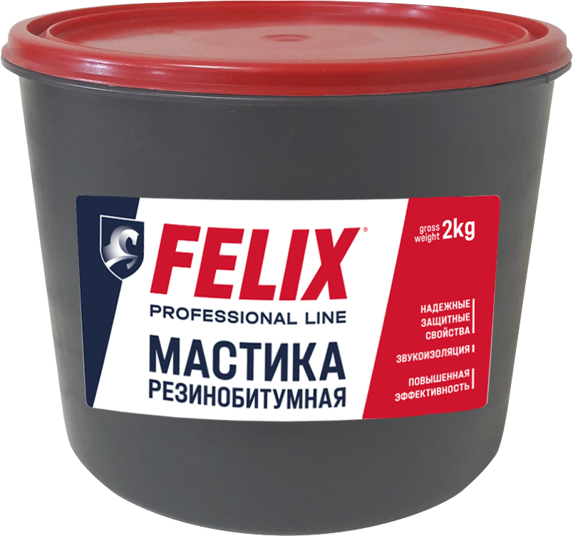 Мастика резино-битумная FELIX в ведре 2кг антикоррозийная