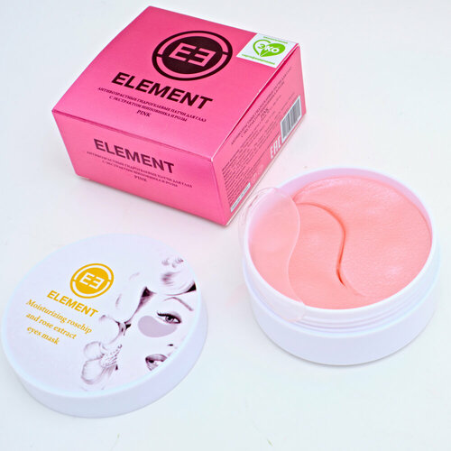 ELEMENT Патчи для глаз гидрогелевые с экстрактом шиповника Element Pink 85 г 60 шт 485₽
