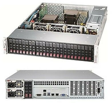 Сервер Supermicro SuperStorage 6029P-E1CR24H без процессора/без ОЗУ/без накопителей/количество отсеков 25" hot swap: 2/количество отсеков 35" hot swap: 24/2 x 1600 Вт/LAN 1 Гбит/c