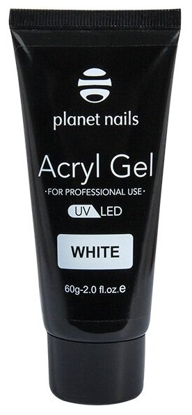 Planet Nails, Acryl Gel, Гель белый, 60 г