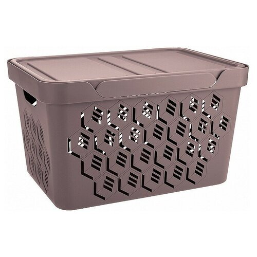 фото Econova ящик с крышкой универсальный deluxe 38 х 27.6 х 22 см коричневый