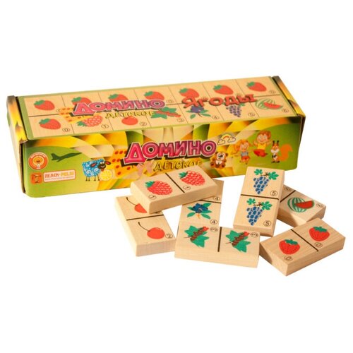 Настольная игра Pelsi Домино Ягоды деревянная развивающая игра пелси домино детское для девочек арт и698