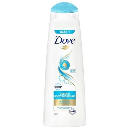 Dove Hair Therapy Шампунь Объем и восстановление для тонких и ослабленных волос, питание и увлажнение, без силиконов и парабенов, 380 мл
