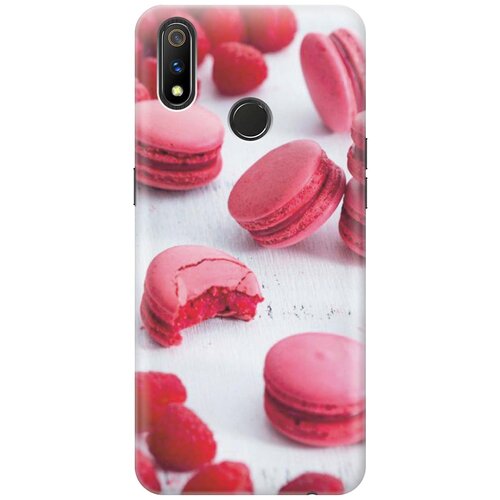 фото Cиликоновый чехол на realme 3 pro / рилми 3 про с принтом "малиновые макаруны" gosso
