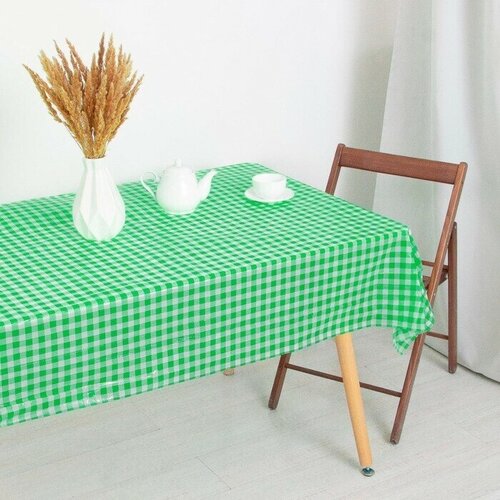 Скатерть 137x274 см Прямоугольная Клетка ПВХ 399₽