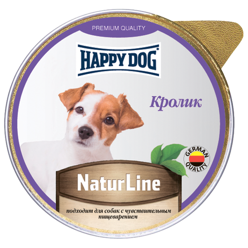 Влажный корм для собак Happy Dog NaturLine, при чувствительном пищеварении, кролик 1 уп. х 1 шт. х 125 г (для крупных пород) корм для собак happy dog naturline при чувствительном пищеварении ягненок индейка 1 уп х 10 шт х 410 г