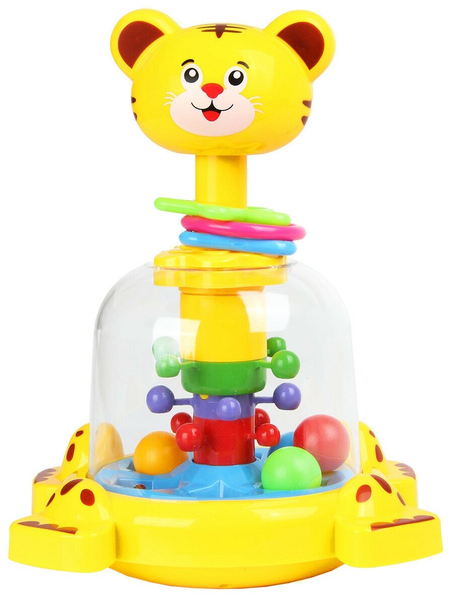 Юла-карусель Junfa toys Тигренок (SL83014) желтый