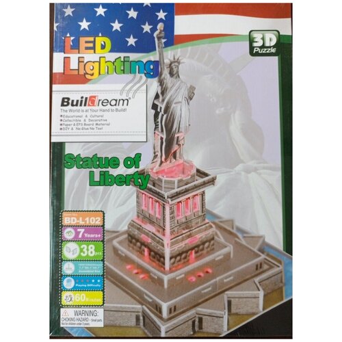 3d пазл 108 эл ночная статуя свободы 12596 ravensburger 9646007 3D пазл Статуя Свободы с подсветкой