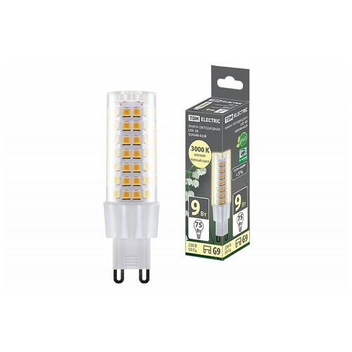 фото Лампа светодиодная g9-9 вт-230 в-3000 к, smd, 21,5x70,5 мм tdm tdm еlectric