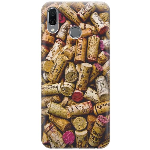 фото Re:pa накладка transparent для huawei honor play с принтом "россыпь винных пробок"