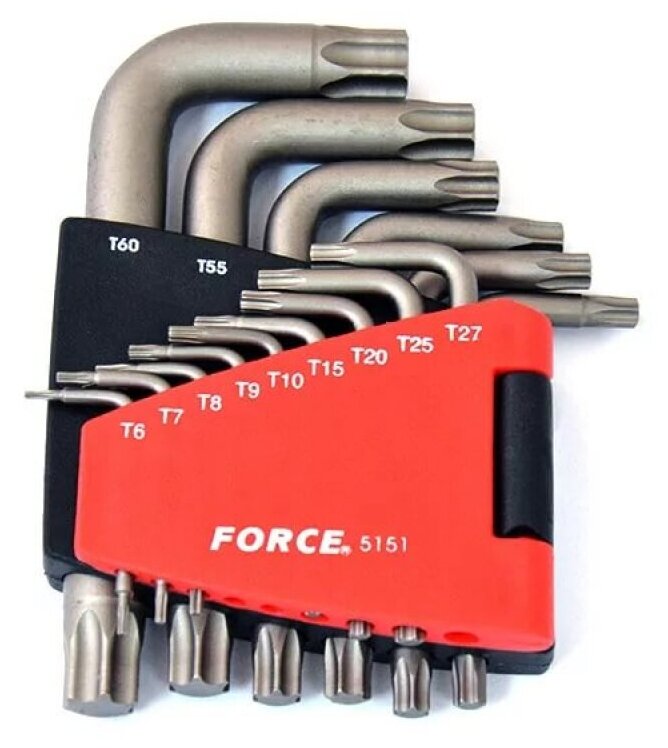 FORCE Набор ключей TORX Г-образных Т6-T60 15 пр. F-5151